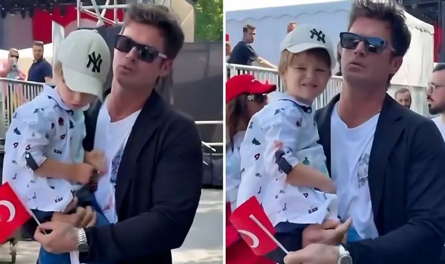 Kıvanç Tatlıtuğ, oğlu Kurt Efe ile 19 Mayıs etkinliklerine katıldı