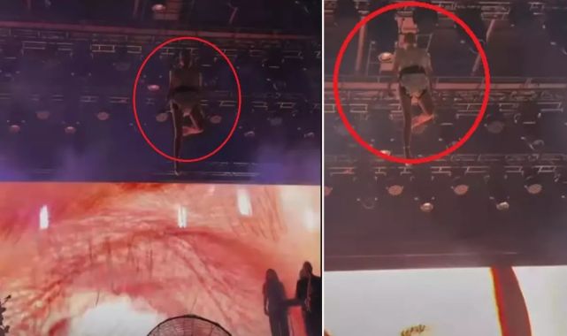 Derya Uluğ sahneye uçarak geldi, 9 kilo ağırlığındaki elbisesiyle şaşırttı