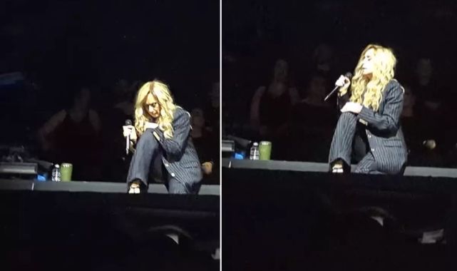 İstanbul'da sahne alan ünlü şarkıcı Lara Fabian sahnede korkuttu